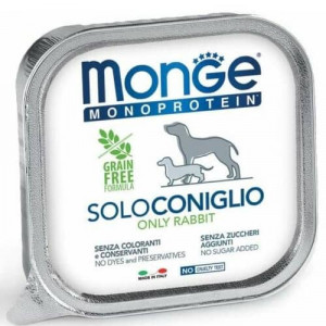 MONGE DOG MONOPROTEIN RABBIT suņu konservi pastēte Trusis 150g